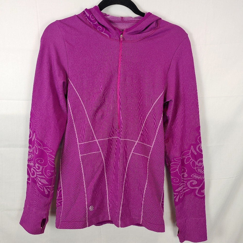 Athleta Girls Purple Design Half-Zip Hoodie Girls XL / Women XS